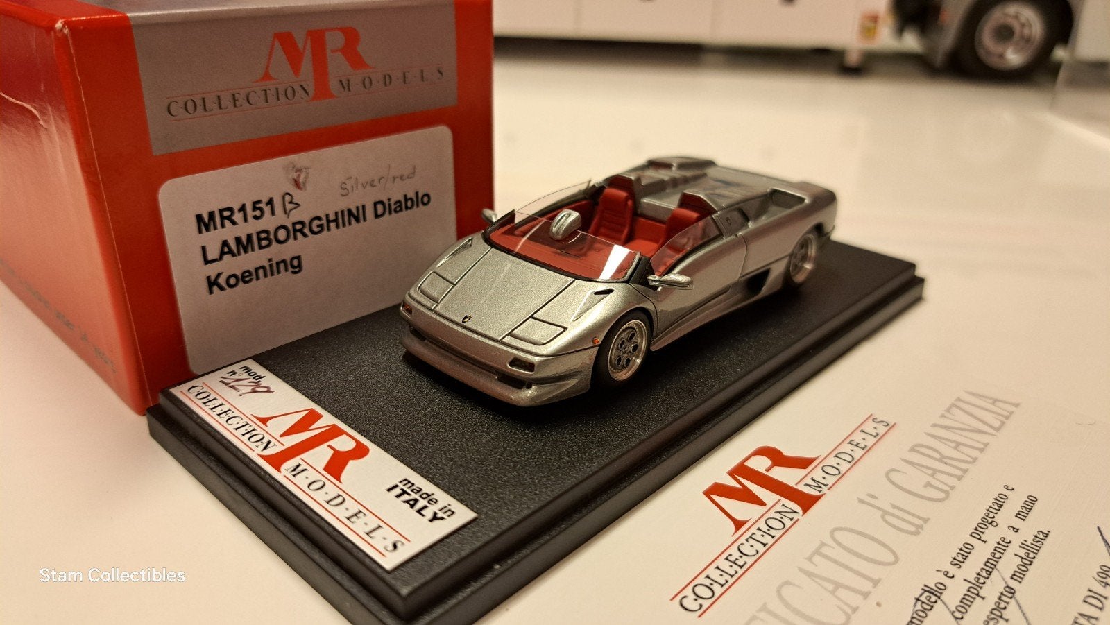 MR Collection Lamborghini Diablo Roadster Koenig Silver, Overige merken, Auto, Ophalen of Verzenden, Zo goed als nieuw
