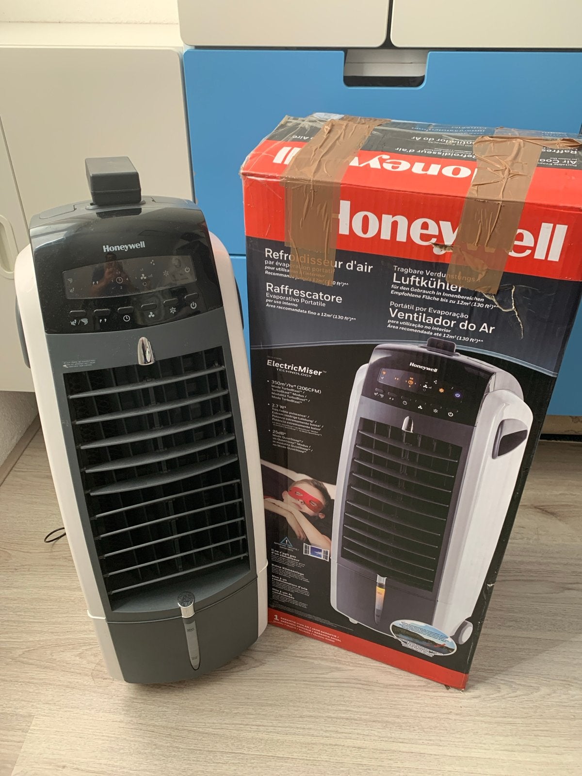 Honeywell Luchtkoeler/Verdamper - Zo goed als nieuw, Witgoed en Apparatuur, Airco's, Ophalen, Minder dan 60 m³, Timer, 3 snelheden of meer