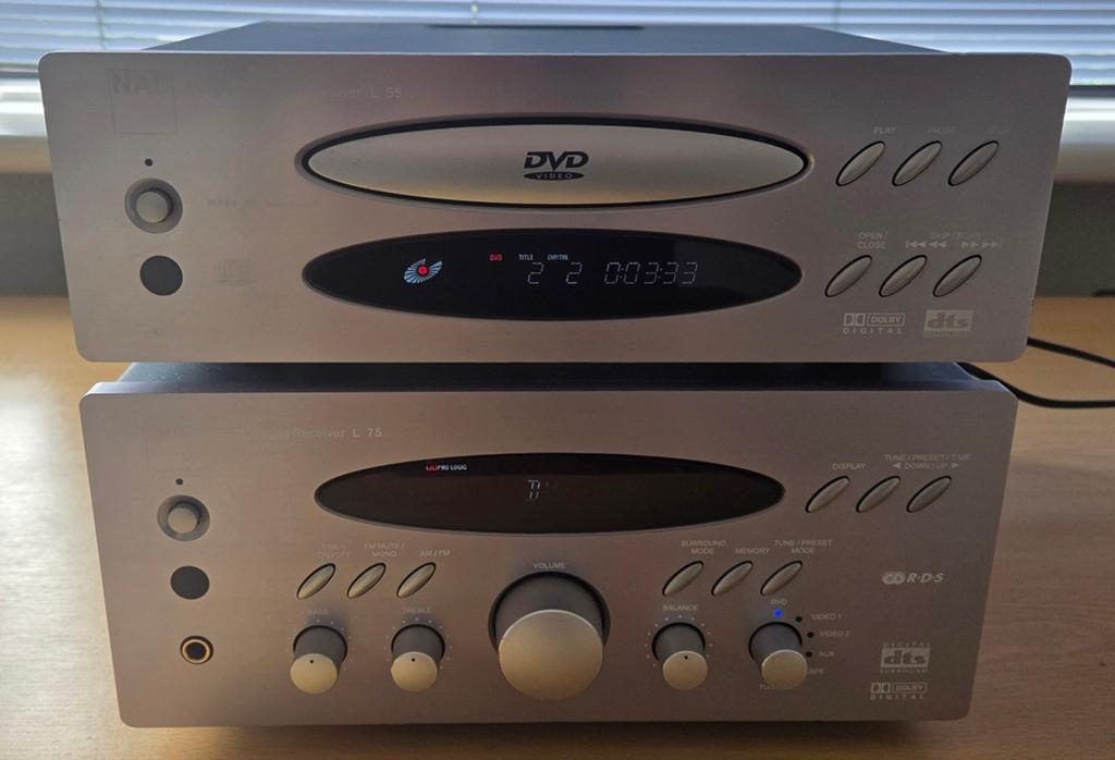 NAD L75 AV surround receiver en L55 DVD speler, Ophalen, Gebruikt, Overige merken