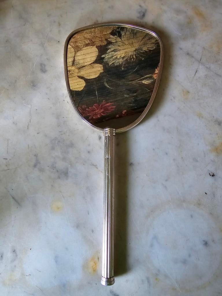 Oude brocante handspiegel, Antiek en Kunst, Curiosa en Brocante, Ophalen of Verzenden