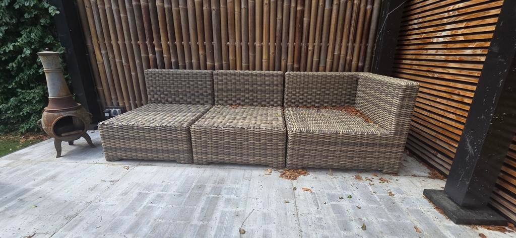 Wicker loungeset zonder kussens, Ophalen, Gebruikt, Wicker