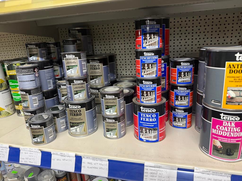 Restpartij verf en beits - Diverse merken en kleuren, Minder dan 5 liter, Ophalen of Verzenden, Nieuw, Verf