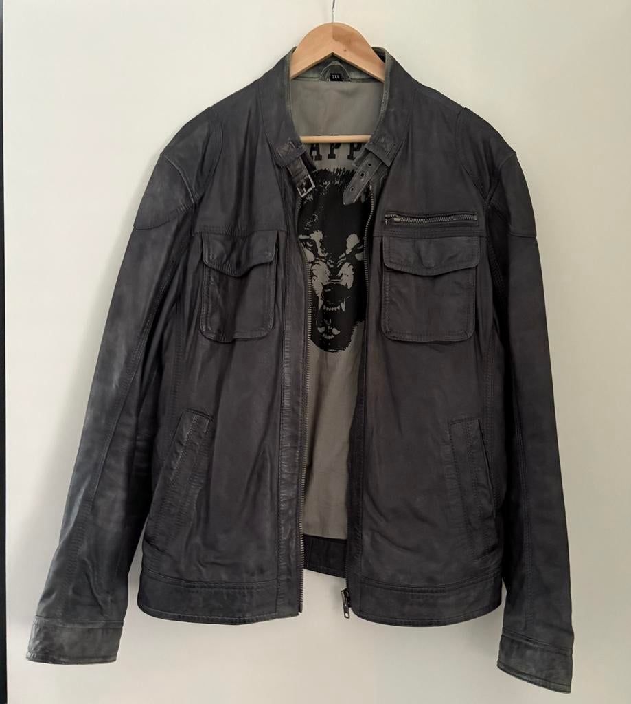 Nieuwe leren jas XL Lamsleer merk Trapper Koenig Leather, Ophalen of Verzenden, Nieuw, Maat 56/58 (XL), Grijs