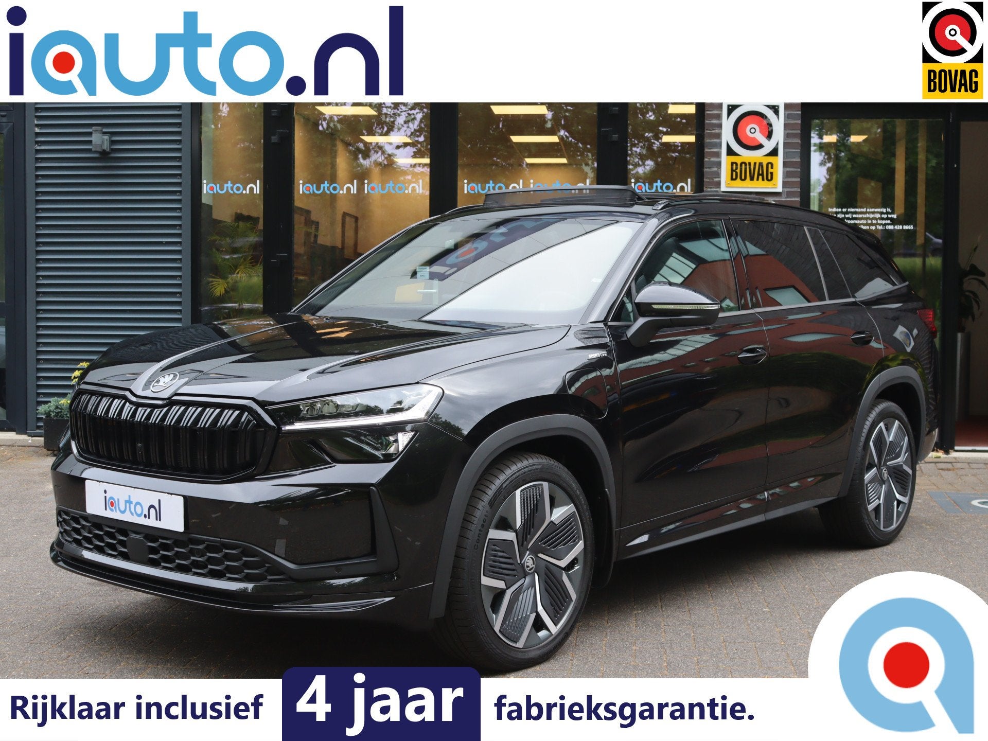 Skoda Kodiaq iV 1.5 TSI PHEV Sportline Pano/Matrix LED/ACC/K, Auto's, Euro 6, 4 cilinders, Adaptive Cruise Control, Zwart