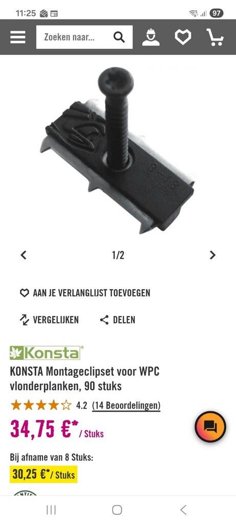 WPC montage clips voor vlonderplanken, Ophalen of Verzenden, Nieuw, Minder dan 50 mm