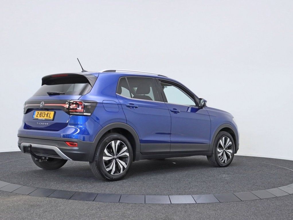 Volkswagen T-Cross 1.0 TSI Style | DSG | LED | Stoelverwarmi, Gebruikt, Blauw, Bedrijf, 3 cilinders