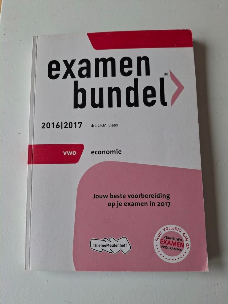 Examenbundel 2016/2017 Economie VWO, Ophalen of Verzenden, Beta, Zo goed als nieuw, WO