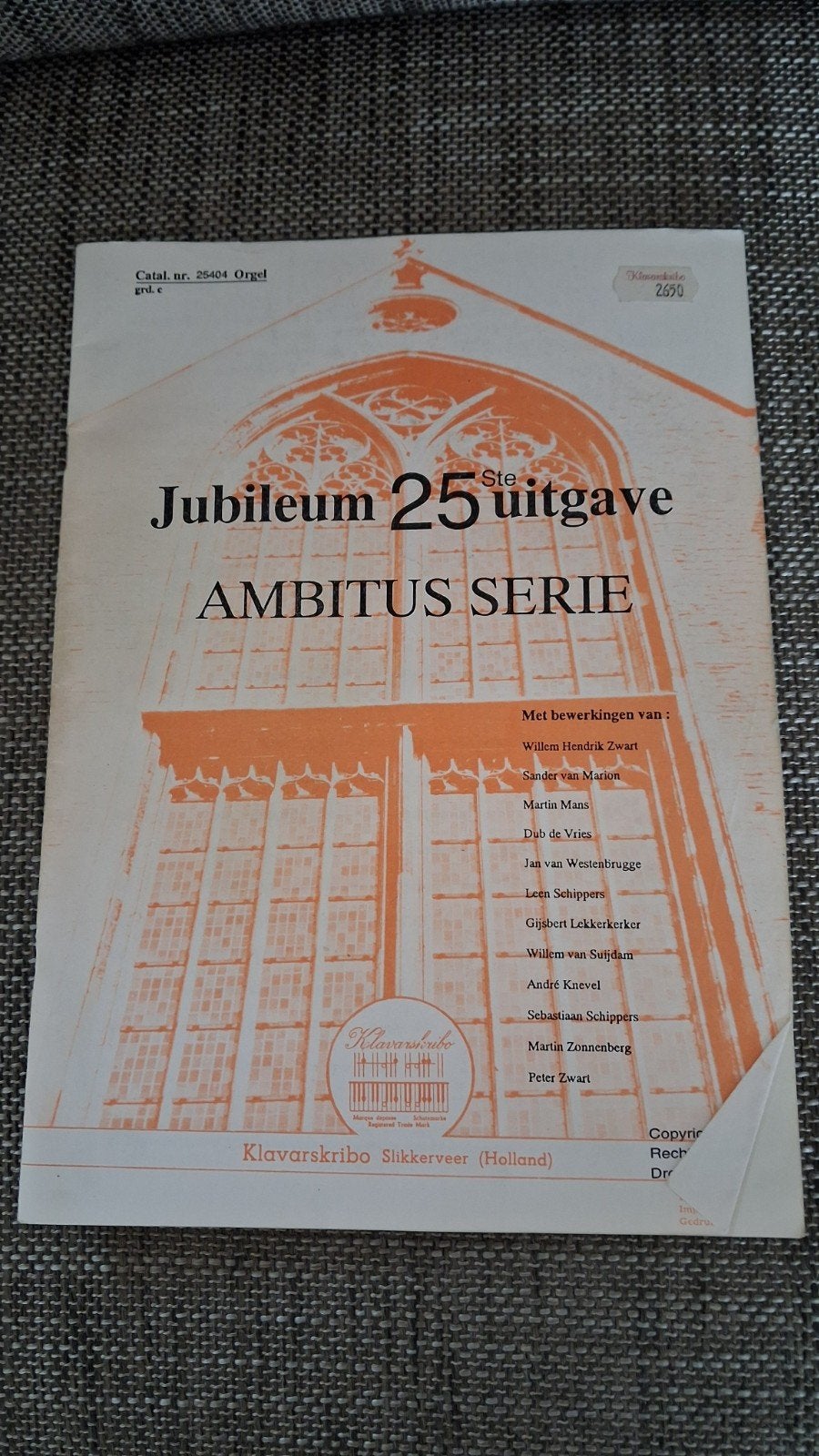 Klavarskribo Ambitus Serie Orgelmuziek Jubileum uitgave, Orgel, Gebruikt, Klassiek, Overige soorten