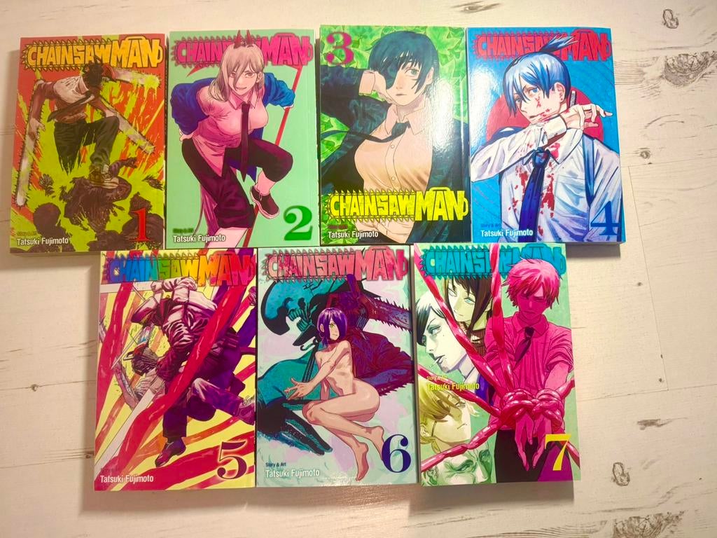 Chainsawman manga volume 1-7, Meerdere comics, Ophalen of Verzenden, Zo goed als nieuw, Japan (Manga)