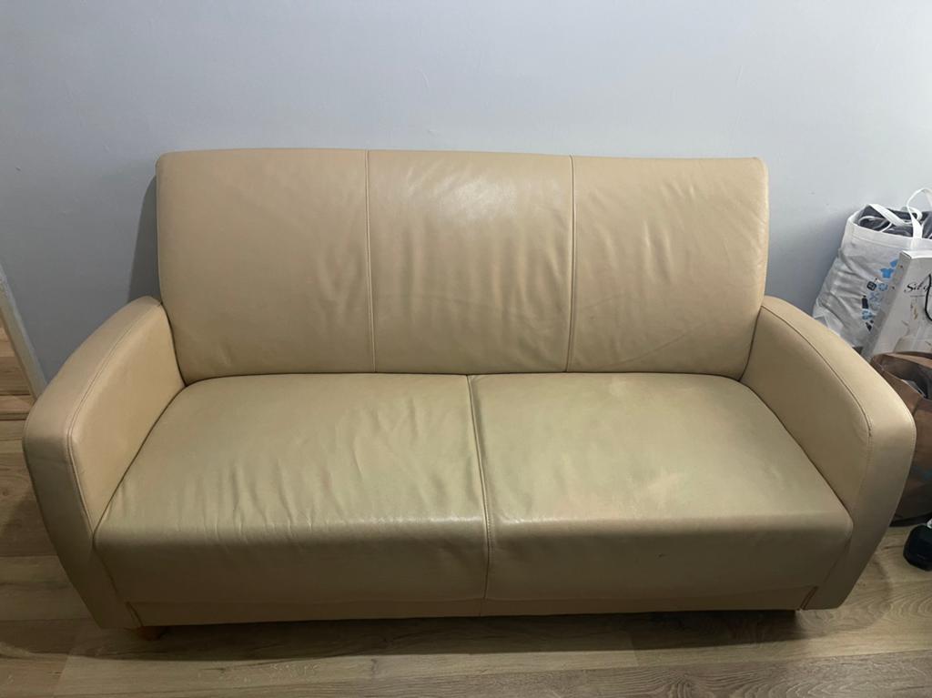 GRATIS leren bank, Huis en Inrichting, Ophalen, 150 tot 200 cm, Tweepersoons, 75 tot 100 cm