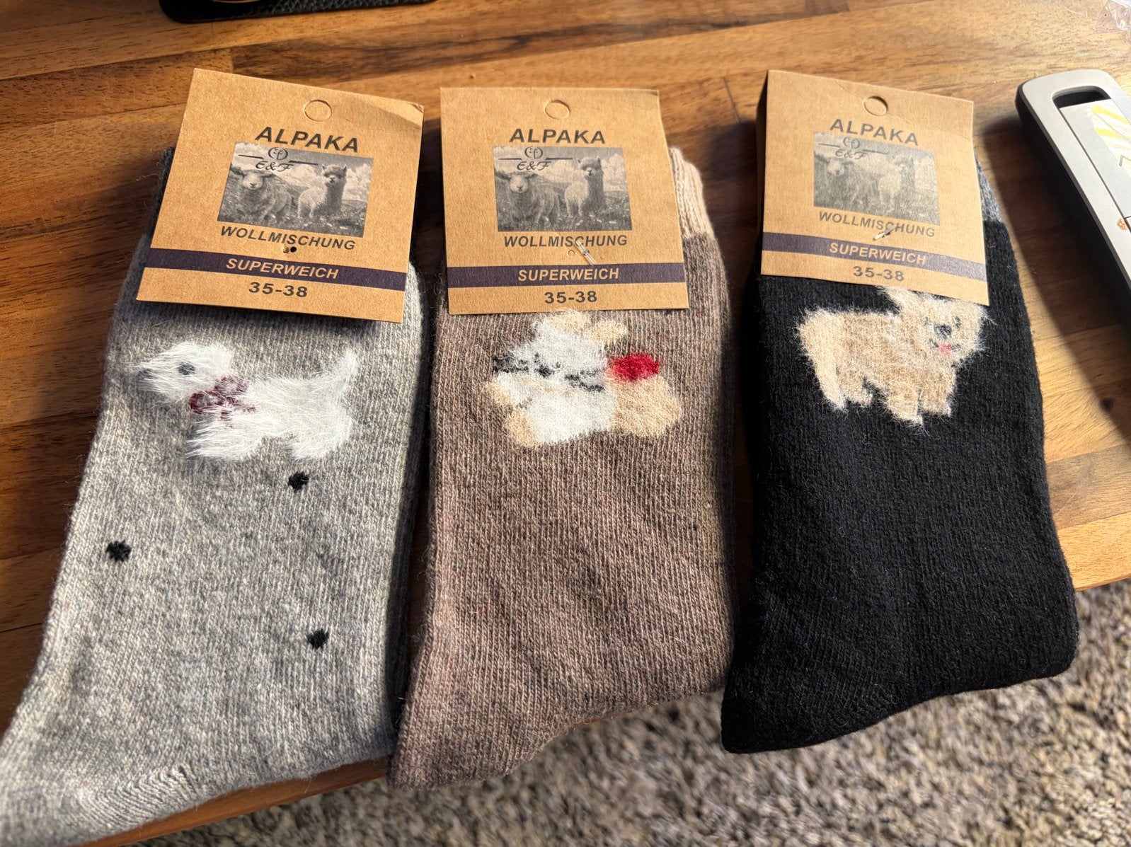 Alpacawollen sokken met hondenprint - diverse maten, Sokken en Kniesokken, Maat 35 t/m 38, Nieuw, Ophalen of Verzenden