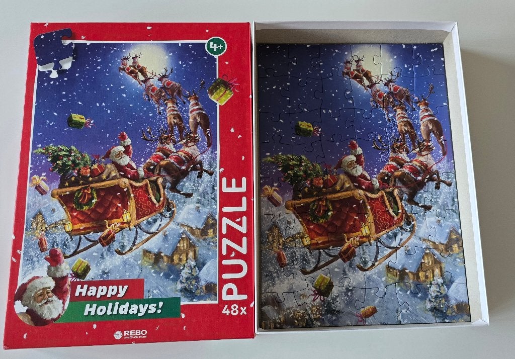 Kerst puzzel 48 stuks, Ophalen of Verzenden, 10 tot 50 stukjes, Zo goed als nieuw, 4 tot 6 jaar