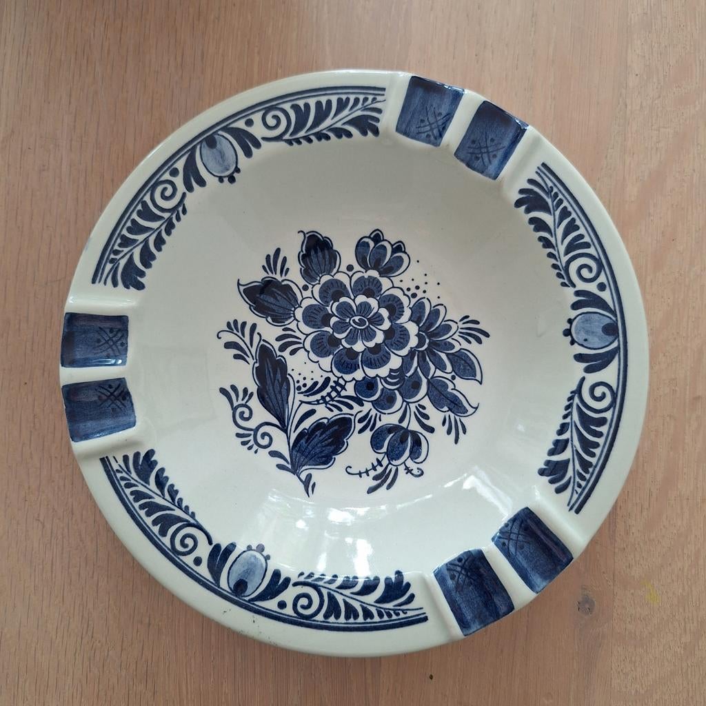 Asbak Tankercleaning Schiedam Delfts blauw, Ophalen, Zo goed als nieuw, Asbak