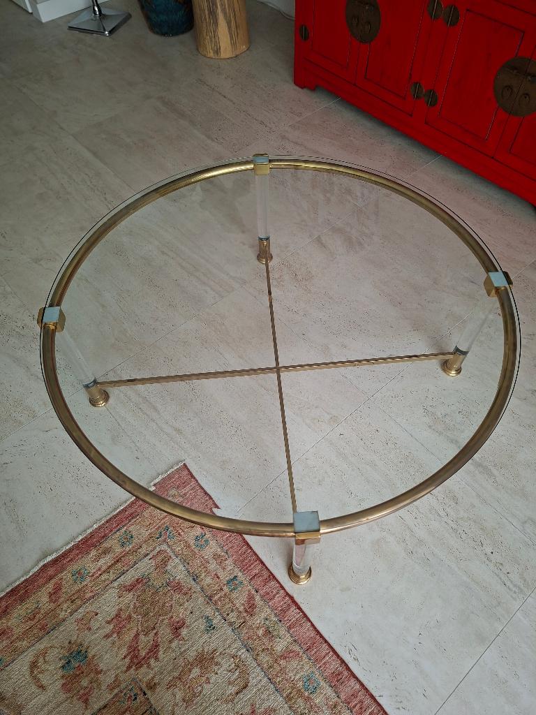 Salontafel glas rond, Ophalen, Gebruikt, Rond, Glas