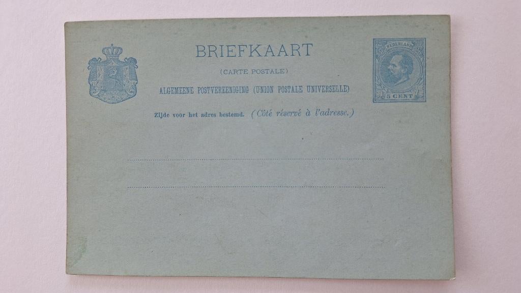 Briefkaart Koning Willem III 1887 5 c postfris, Ophalen of Verzenden, T/m 1940, Postfris
