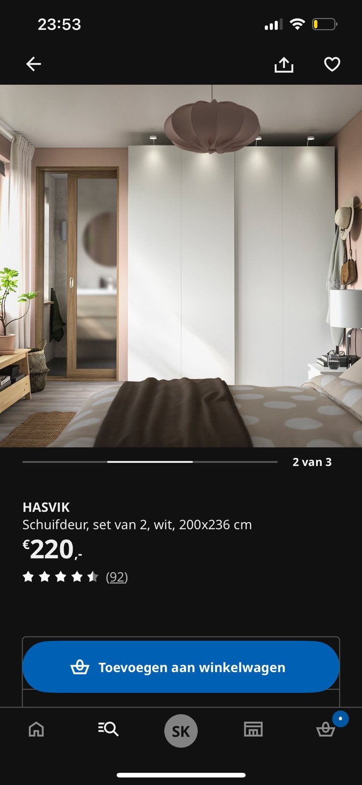 Ikea PAX schuifdeuren wit 200x236, Ophalen, Zo goed als nieuw