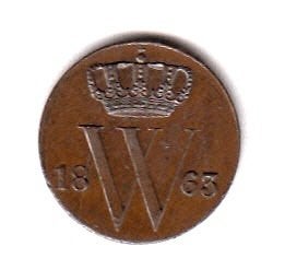Willem III - 1/2 cent 1863 Pracht exemplaar Sch.713, Ophalen of Verzenden, Koning Willem III, Overige waardes