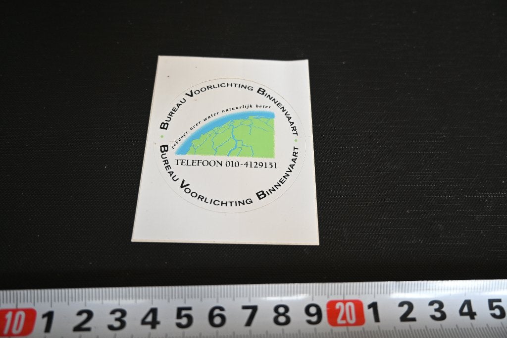 sticker Bureau Voorlichting Binnenvaart  010-4129151, Ophalen, Zo goed als nieuw