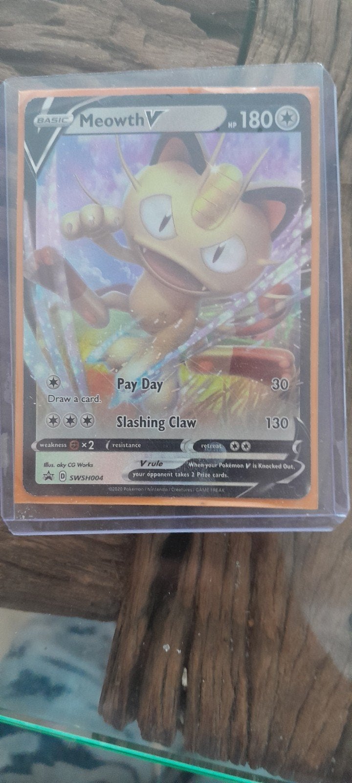 Pokémon Kaart: Meowth V SWSH004 - Zo goed als nieuw, Ophalen of Verzenden, Zo goed als nieuw, Losse kaart