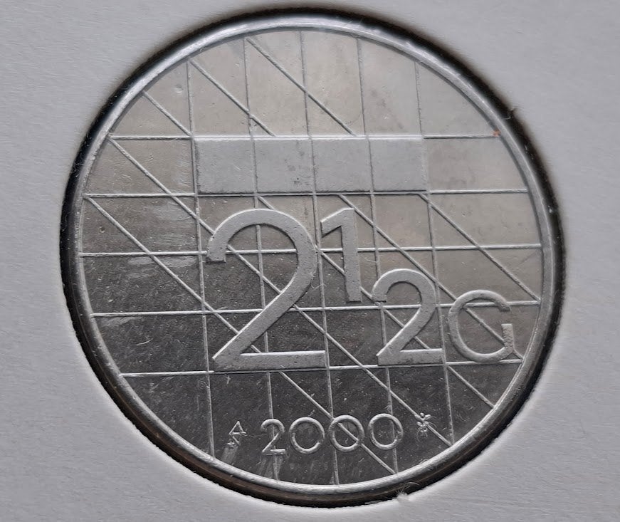 2 1/2 gulden 2000 - Beatrix in munthouder, Verzenden, Koningin Beatrix, 2½ gulden, Losse munt