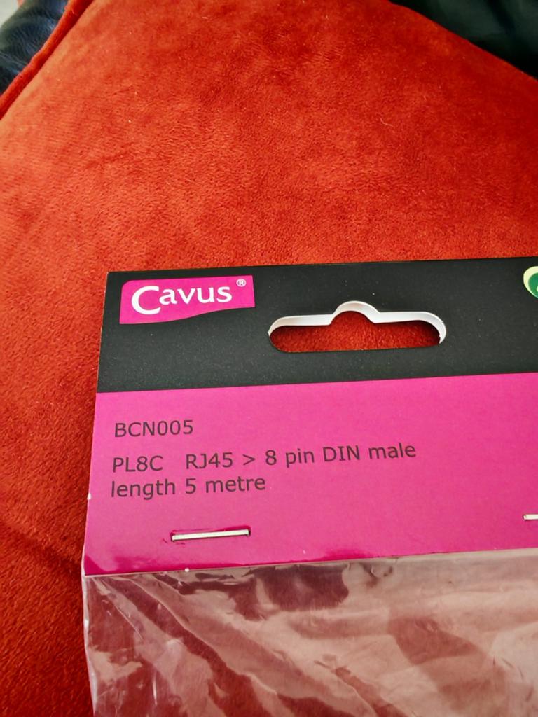 RJ45 naar 8 Pin Din male kabel - 5 meter, Ophalen of Verzenden, Nieuw, 5 tot 10 meter, Overige kabels