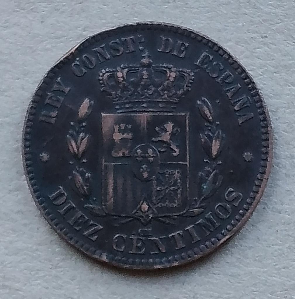 Spanje, 10 centimos 1879, Ophalen of Verzenden, Overige landen, Losse munt