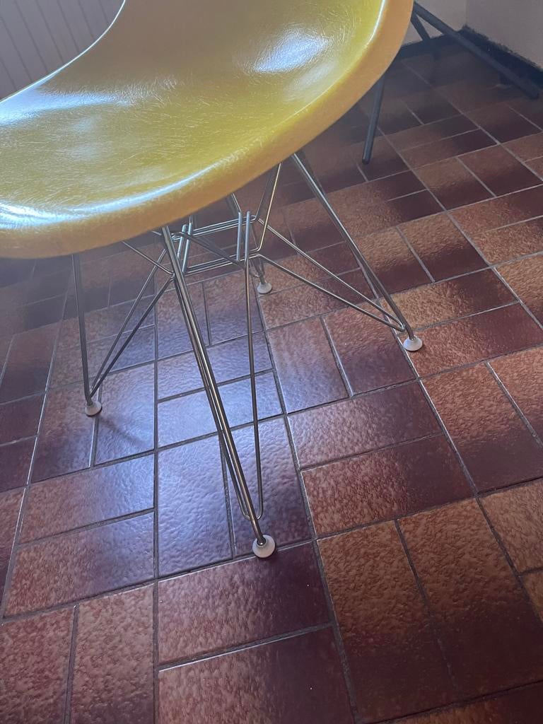 Vintage Eames DSW stoel - Geel, Ophalen, Kunststof, Gebruikt, Overige kleuren