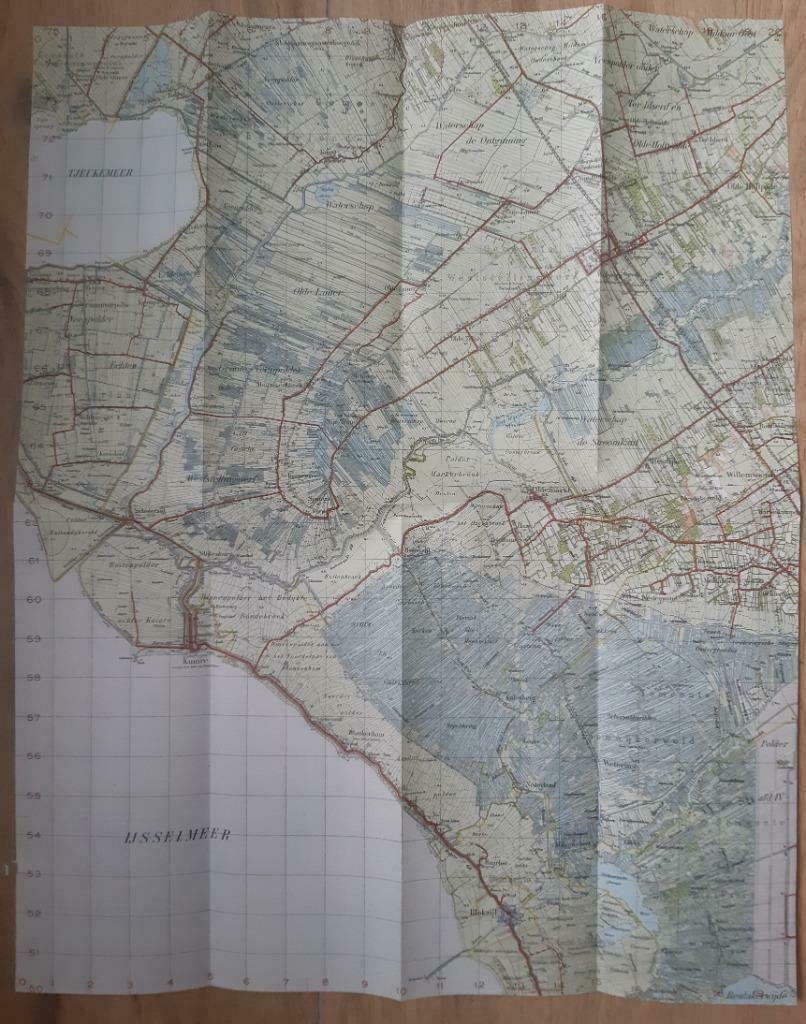016W / Steenwijk Stafkaart uit 1934 met oa Wolvega, Ophalen of Verzenden, 1800 tot 2000, Landkaart, Zo goed als nieuw