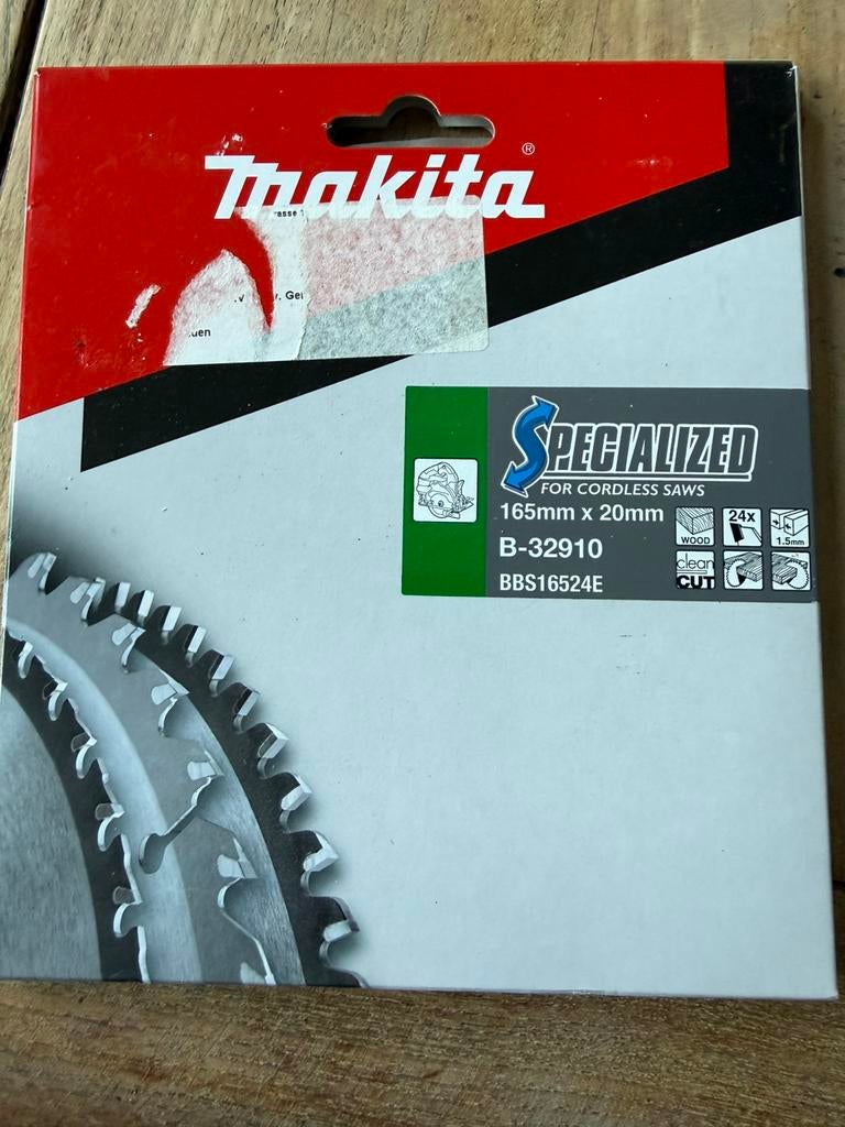Makita B-32910 165 x 20 24tpi zaagblad, Cirkelzaag, 70 mm of meer, Ophalen of Verzenden, Zo goed als nieuw