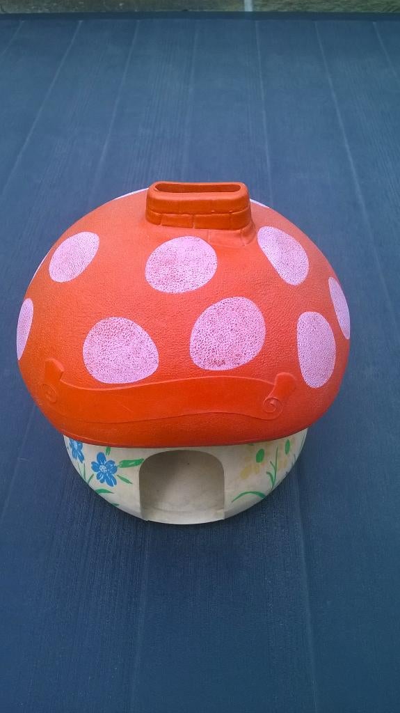 Spaarpot Schleich smurfenhuis – Zeldzaam, Verzamelen, Ophalen of Verzenden, Gebruikt, Overige Smurfen, Huisje of Attribuut