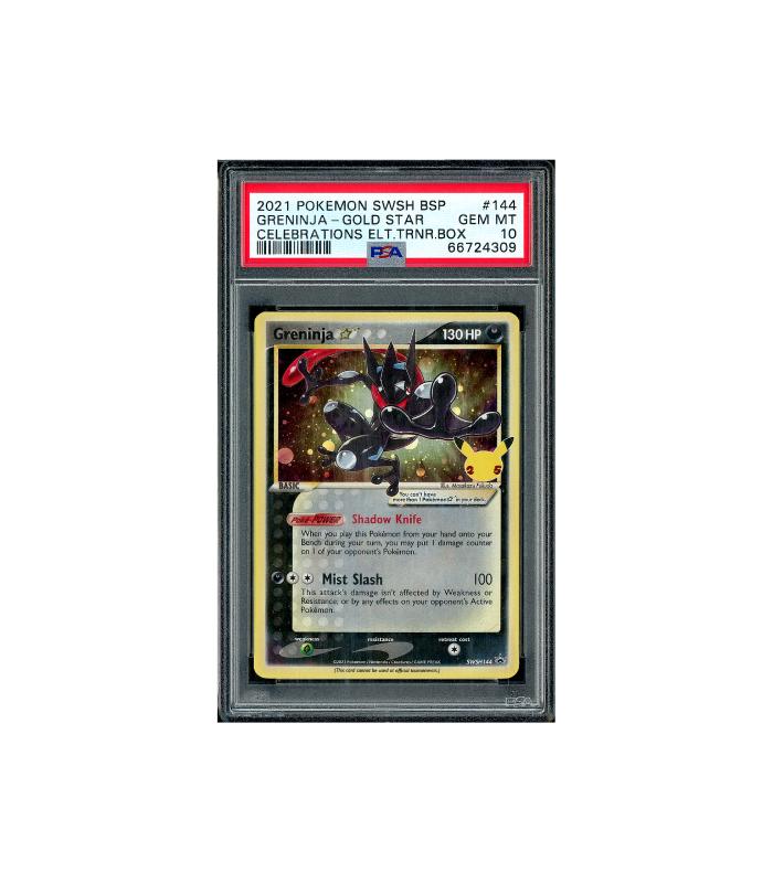 Pokemon Greninja Gold Star Celebrations ETB #144 PSA 10, Hobby en Vrije tijd, Verzamelkaartspellen | Pokémon, Ophalen of Verzenden