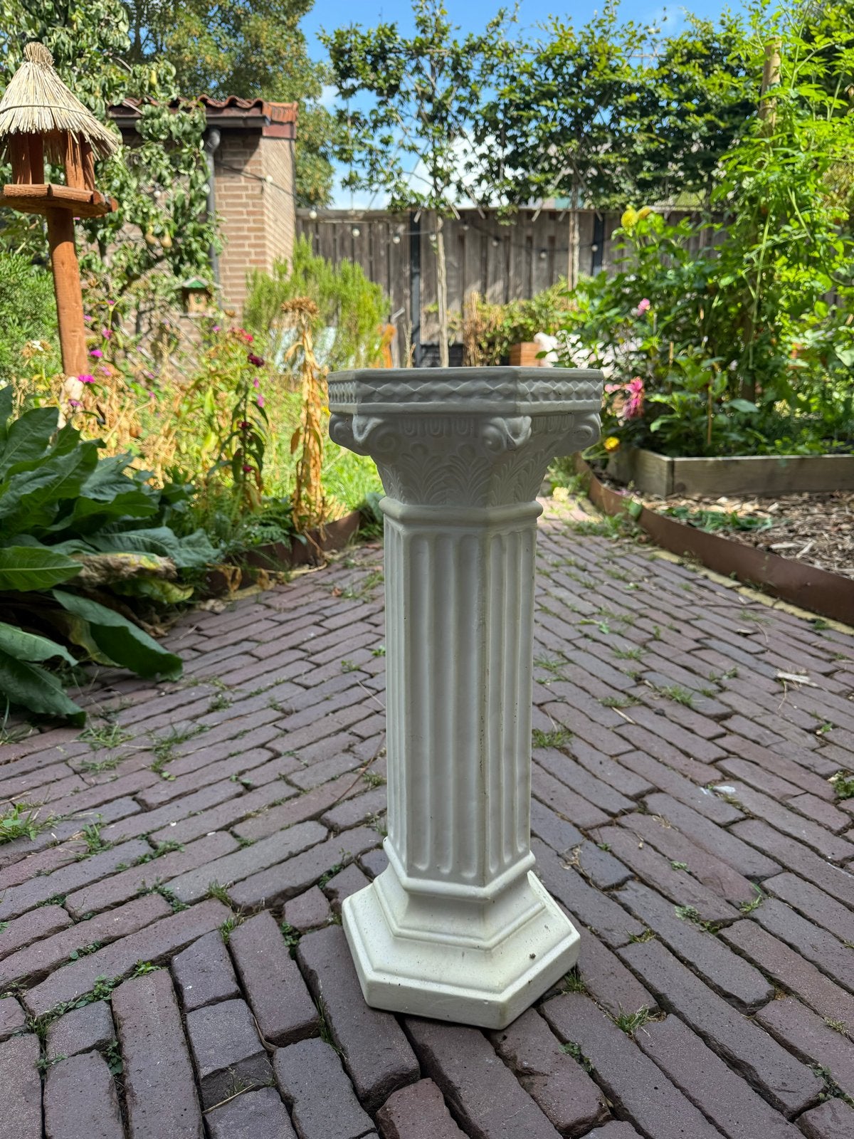 Kleine lichte Romeinse pilaar - Sokkel voor decoratie, Ophalen, Gebruikt