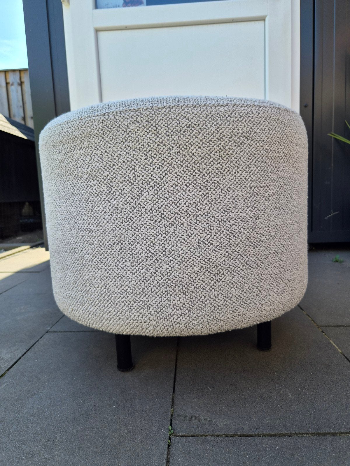 Montèl poef licht grijs, Ophalen, Minder dan 50 cm, Gebruikt, Rond