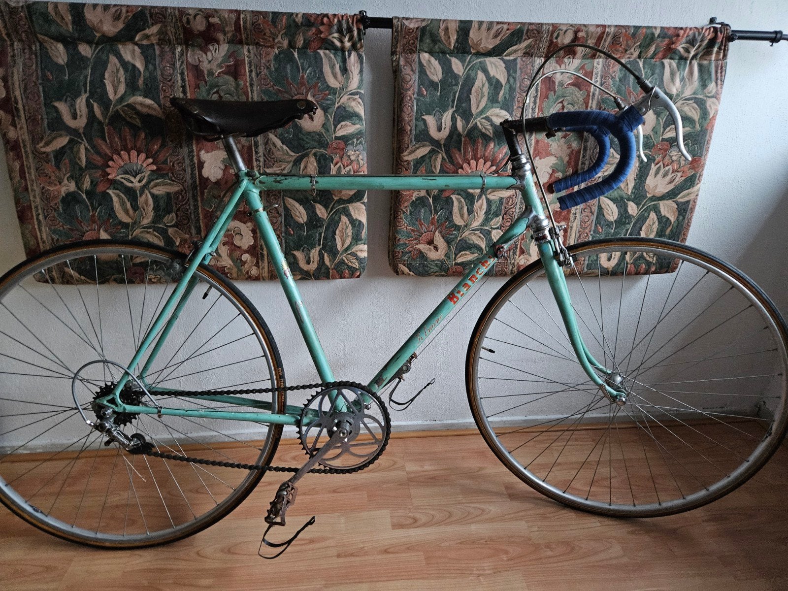 bianci 1955 racefiets, Ophalen, Bianci, Jaren '50, 55 tot 59 cm