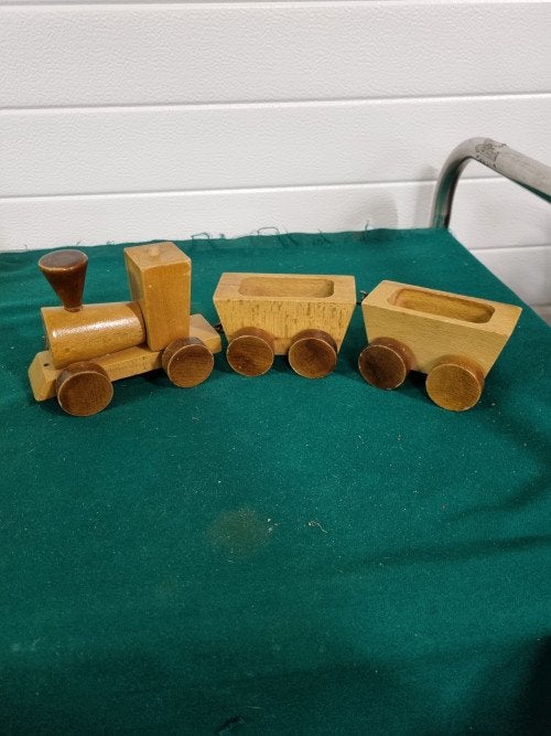Houten trein, vintage, Ophalen of Verzenden