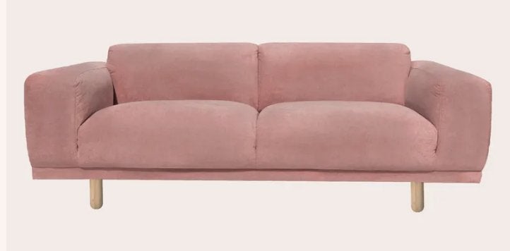 Sissy-Boy Sir 2.5-zitsbank + hocker - velvet roze, 213 cm, Ophalen, Hout, Gebruikt, Driepersoons