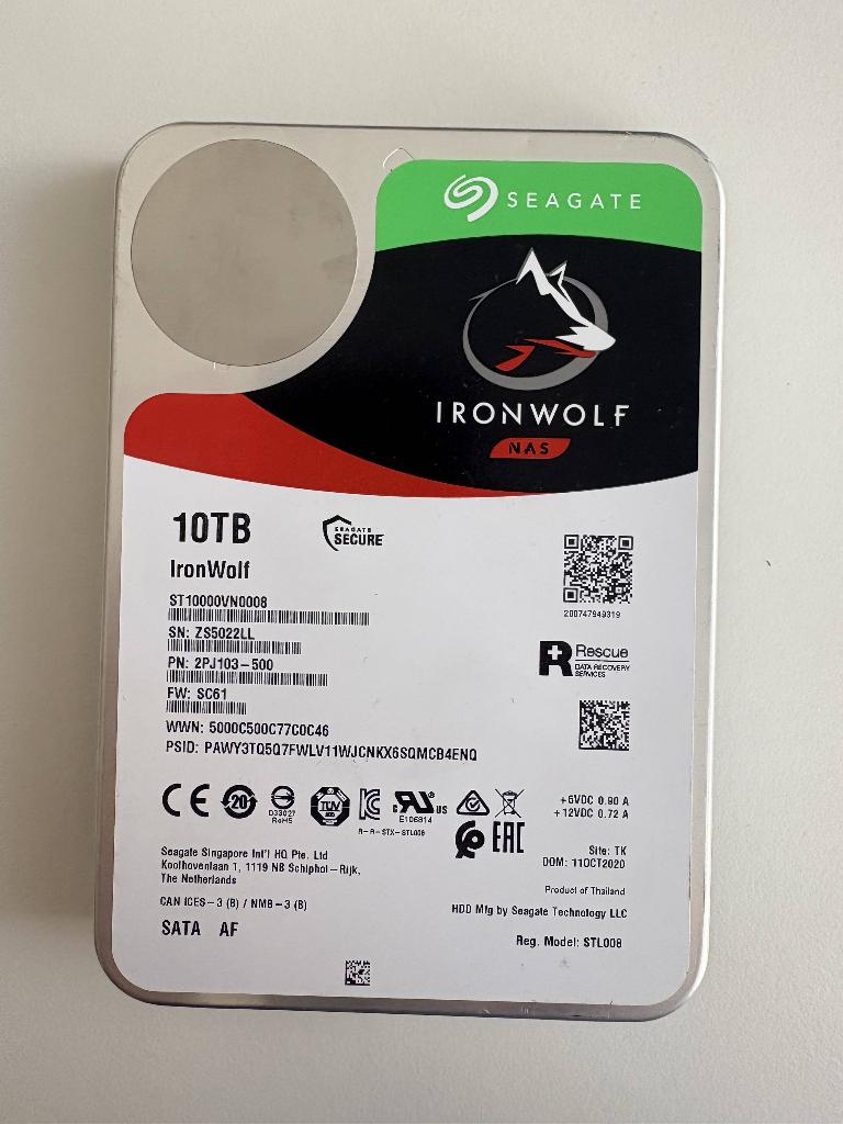 seagate 10TB IRONWOLF NAS HDD, Intern, Gebruikt, Server, Ophalen of Verzenden