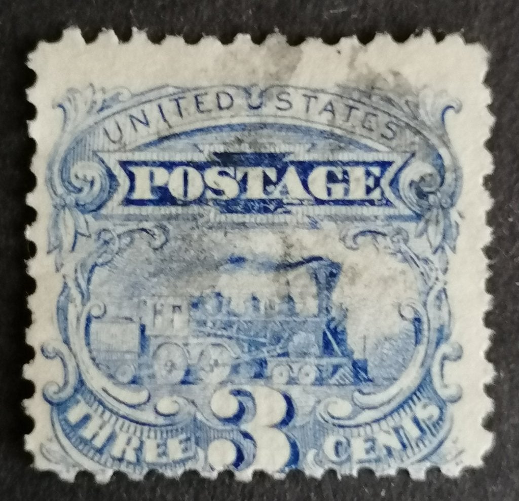 USA nr. 28 Baldwin Locomotief 1869, Ophalen of Verzenden, Gestempeld, Noord-Amerika