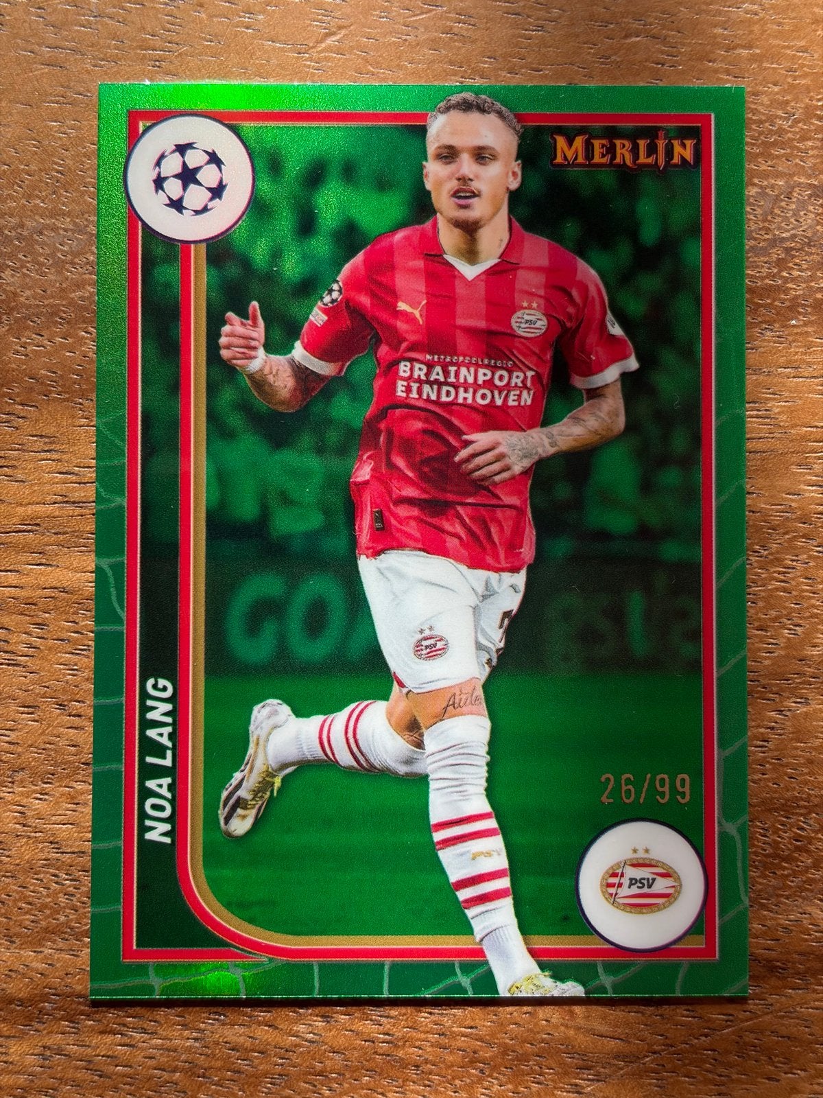 Noa Lang PSV Merlin Collectors Kaart 26/99, Verzamelen, Ophalen of Verzenden, Zo goed als nieuw, PSV, Spelerskaart