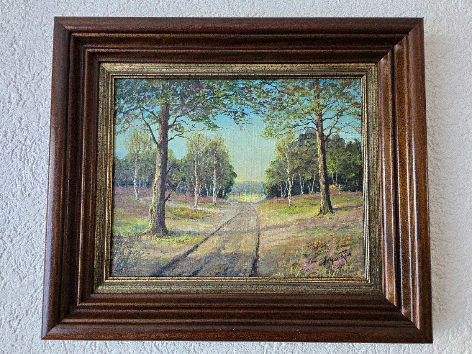 Origineel Willy van Rooij schilderij in houten lijst 60x70, Ophalen