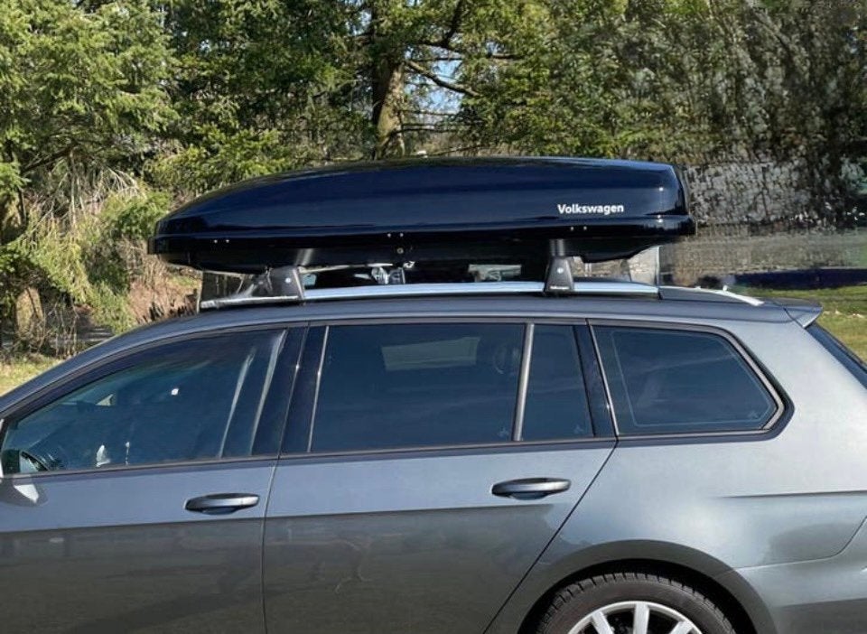 Dakkoffer skibox Volkswagen bagagebox inclusief Dakdragers, Auto diversen, Dakkoffers, Ophalen, Gebruikt