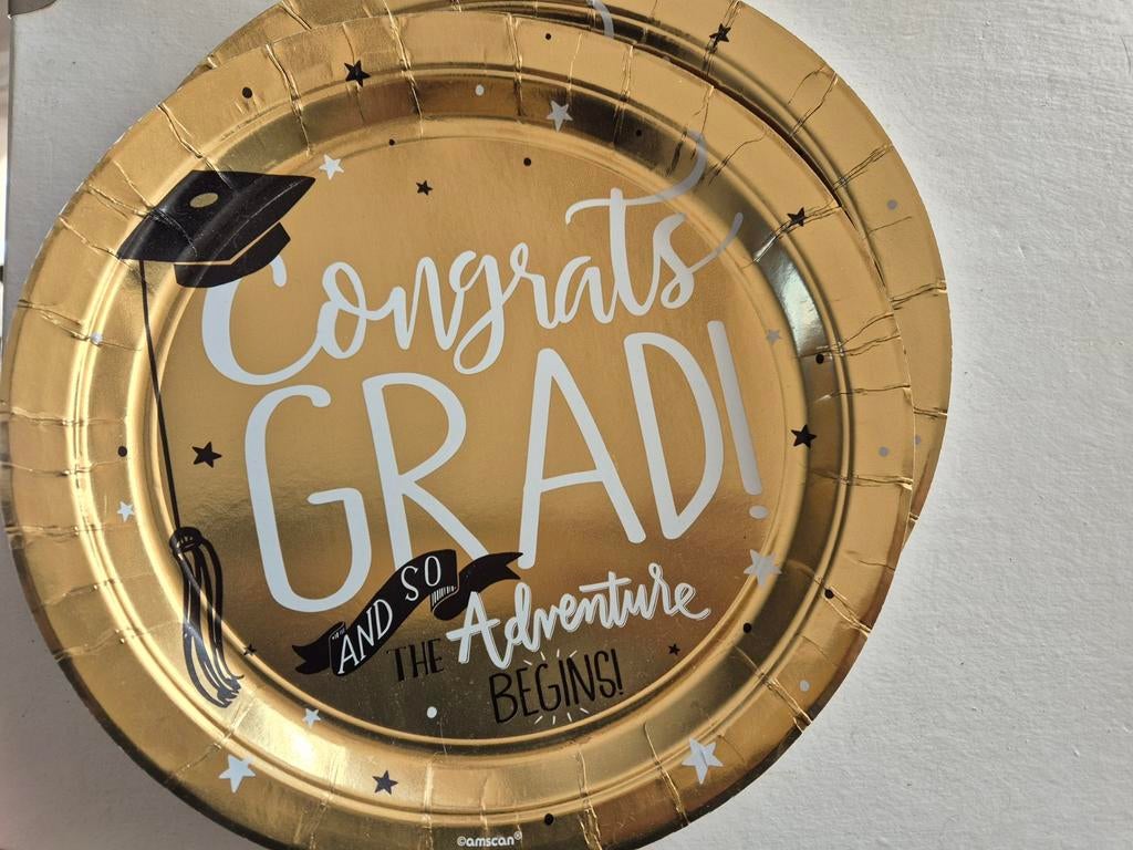 GRATIS Kartonnen bordjes "Graduation" - Ongebruikt, Ophalen of Verzenden, Nieuw, Feestartikel, Overige