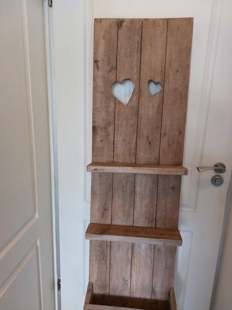 Grote houten schappen wand deco kast..., Ophalen, 35 cm, Hout, Bruin