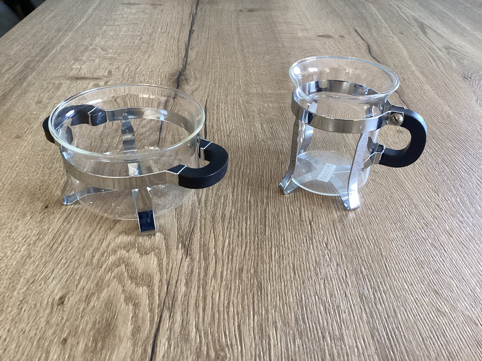 Suikerschaaltje Melkkannetje. Bodum., Ophalen, Overige typen, Overige stijlen, Glas