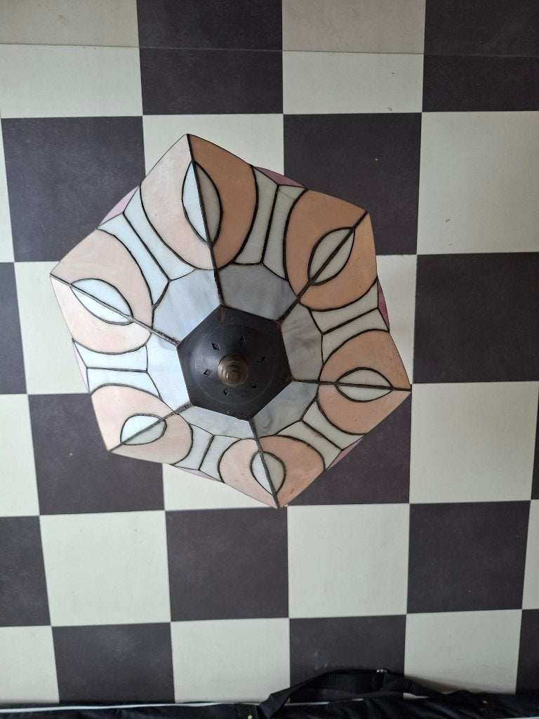 Tiffany lamp glas in lood, Ophalen, Zo goed als nieuw, Minder dan 50 cm, Tiffany