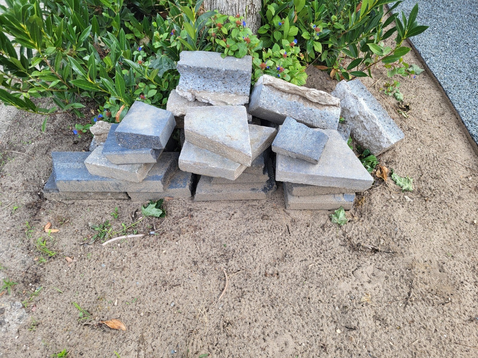 Gratis Gebruikte betontegels en klinkers, Tuin en Terras, Ophalen, Gebruikt, Klinkers, Minder dan 5 m²