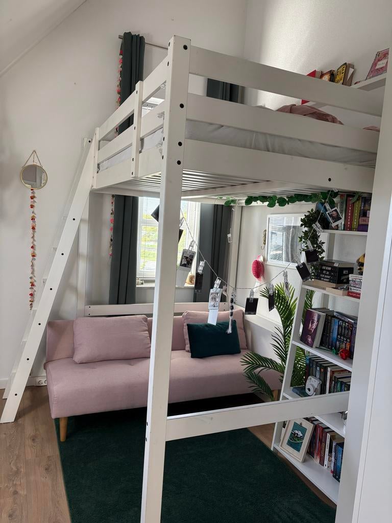 IKEA Hoogslaper Wit (excl. matras), Ophalen of Verzenden, Gebruikt, Hoogslaper