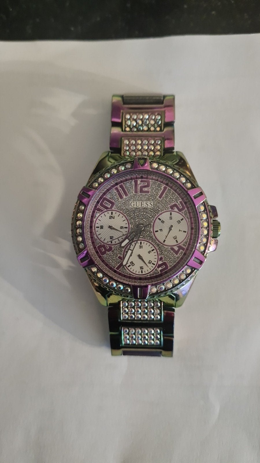 Guess Dameshorloge met strass, Ophalen, Staal, Staal, Guess