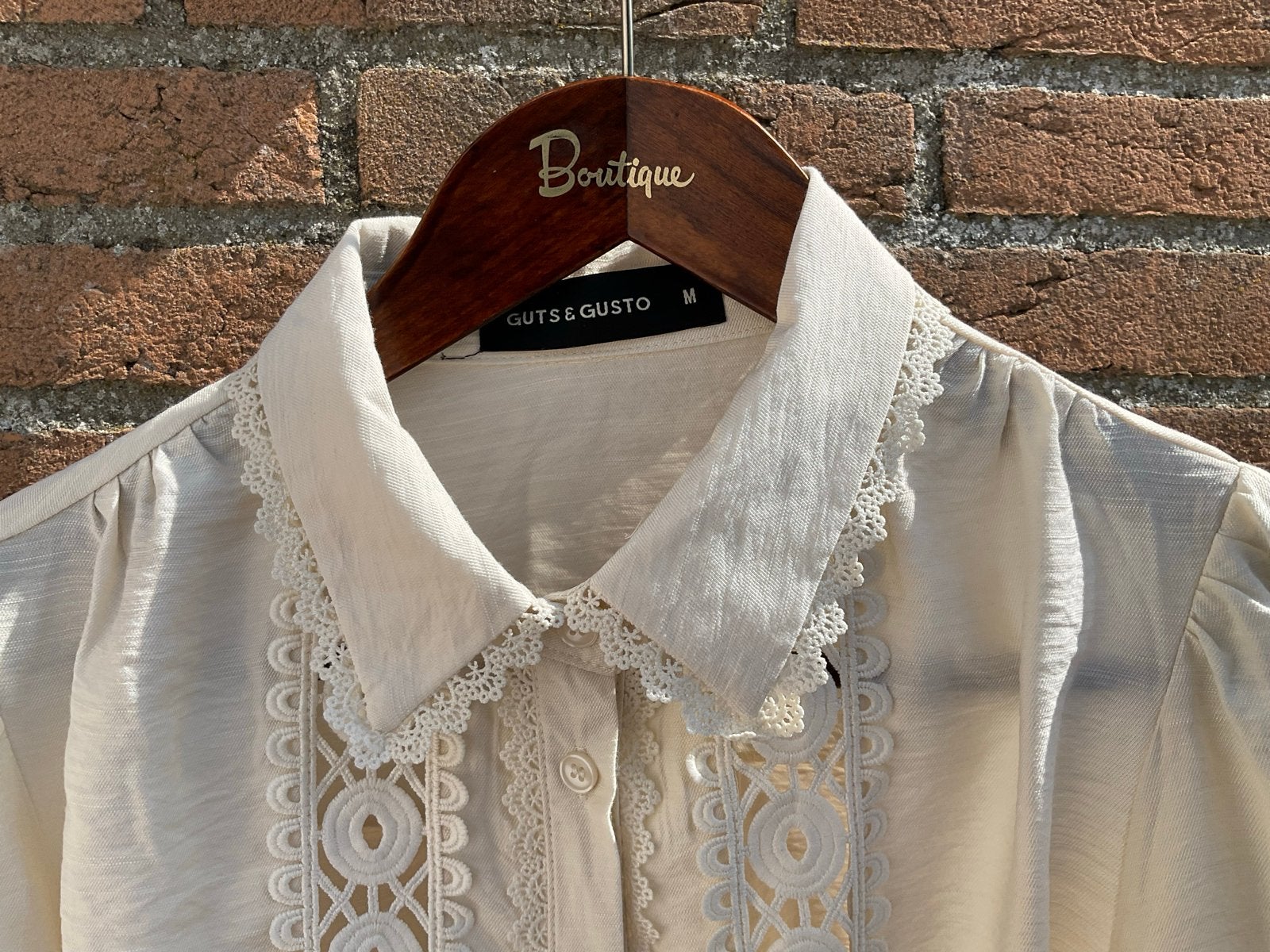 Guts & Gusto,mooie beige luchtige blouse maat M, Ophalen of Verzenden, Nieuw, Maat 38/40 (M), Beige