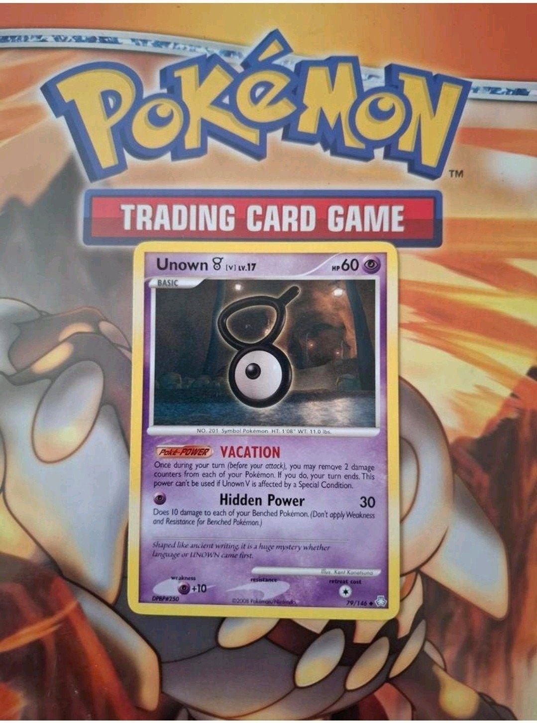 Unown V 79/146 Diamond&Pearl Legends Awakened pokemon kaart, Ophalen of Verzenden, Zo goed als nieuw, Losse kaart